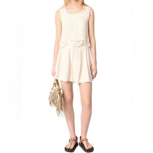 Maje sleeveless cropped crochet top